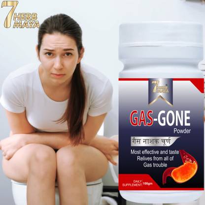 7Herbmaya Gas Gone Powder for Relief from Constipation Acidity and Gastric Issues