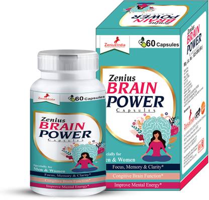 Zenius Brain Power Capsule for Increase Memory Power/Brain Wellness/Memory Booster
