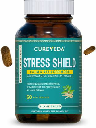 Cureveda Stress Shield - for stress support & fatigue - pack of 1