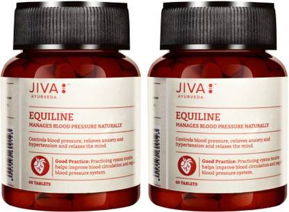 JIVA Equiline Tablets - Manages Blood Pressure Naturally - 60 Tablets Each Pack of 2