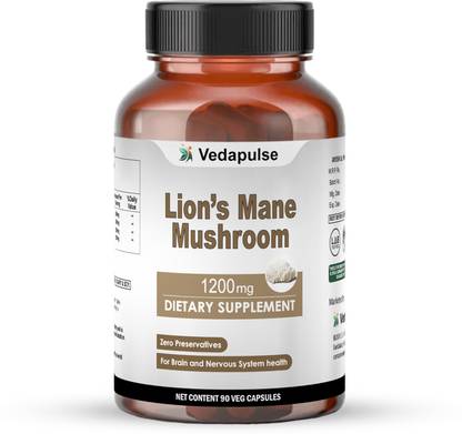 Vedapulse Lion's Mane Mushroom 1200mg – Improve Focus and Mental Clarity