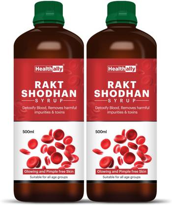Health Ally Rakt Shodhan Ayurvedic Blood Purifier & Detoxify Syrup, Pimples Cleanser Tonic