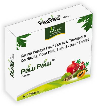 PCHPL Wellness Paw Paw Tablets-15 Multi-nutrient Tablets with 500mg Carica Papaya Leaf Extract