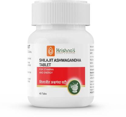 कृष्णा'स हर्बल एंड आयुर्वेद Shilajit Ashwagandha Vati 40 Tablet, Helps to Improve Performance Power Stamina