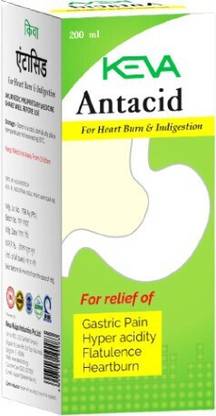 KEVA Antacid Acidity & Gas Relief Gel Mint Syrup Liquid (200 ml) Pack of 1