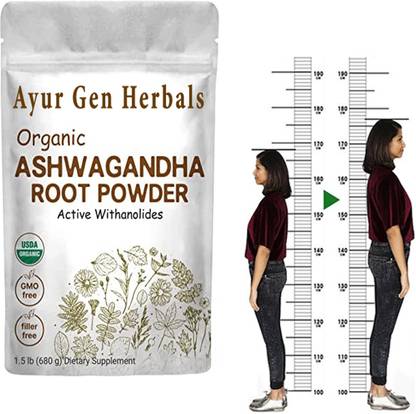 Ayurgen Herbals ASHWAGANDHA POWDER Boosts Energy | Supports Immunity | Good for Height Growth