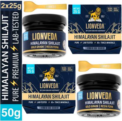 LIONVEDA Certified Gold Grade Himalayan Shilajit for Stamina,Power &Energy-Shilajit Resin
