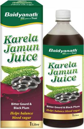 Baidyanath Karela Jamun Juice 1L | Natural Remedy For Blood Sugar Management |Helps in Reducing the Bad Cholesterol Levels & Improves overall Health and Wellness