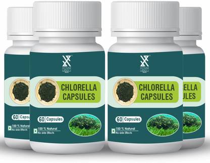 xovak pharma Organic Chlorella Capsules For Superfood, Body Detox, Cholesterol, Anti-oxidant