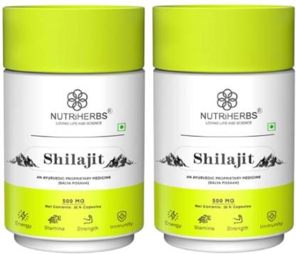 Nutriherbs Shilajit Capsule for Men Power | Natural Strenth & Stamina Booster Supplement