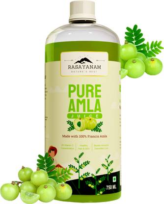 Rasayanam Pure Amla Juice for Healthy Hair & Skin | 2X Vitamin C | Made with Francis Amla