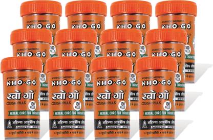 KHO-GO Pills for Cough & Sore Throat, Ayurvedic Tablets For Seasonal Cough & Bad Breath