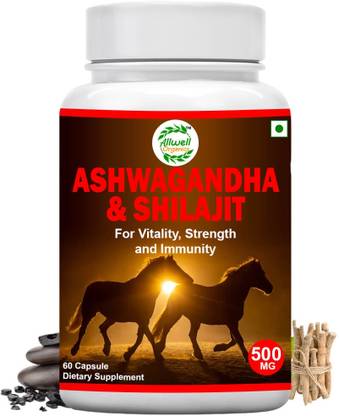 Allwell-organics PURE ASHWAGANDHA & SHILAJIT 60VEG CAPSULE/500MG