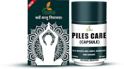 grinbizz Piles Care Capsule Effective for Piles Pain,Hemorrhoids and Fissures/Piles Free