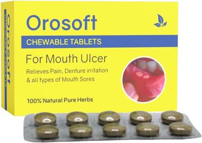 orosoft Chewable Tablets (1 x 10 Blister) | Reduces Mouth Ulcers | 100% Ayurvedic