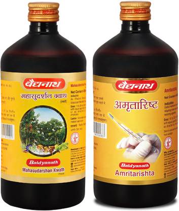 बैद्यनाथ Typhoid care combo- Amritarishta 450 Ml, Mahasudarshan kwath 450 Ml