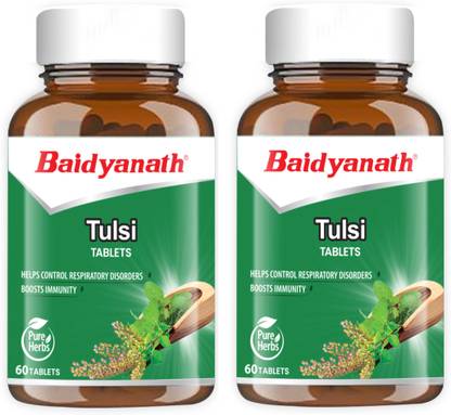 Baidyanath Tulsi Tablets – Pure Herbs | Respiratory Health Booster | Boosts Immunity | Relieves Cough and Cold | 120 TB