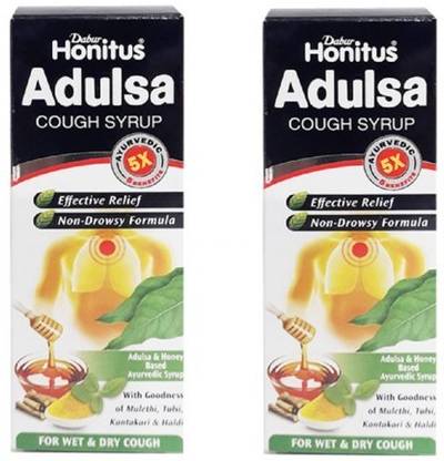 Dabur Honitus Adulsa Cough Syrup with Mulethi, Tulsi, kantakari & Haldi 200 ml