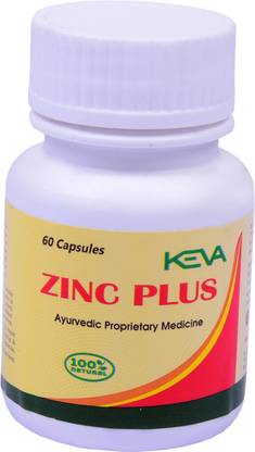 KEVA Zinc Plus |Natural and Organic Immunity Booster,Helps metabolism function 60Caps