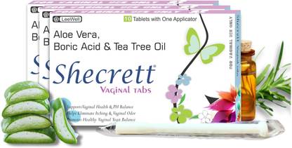 SHECRETT Vaginal Tabs Boric acid Suppositories for yeast infection, Itching, Discharge
