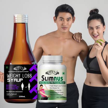 IBFEN Slimnus Supports Hunger Suppressant Fat Burn | Weight Loss Capsule & Syrup Combo