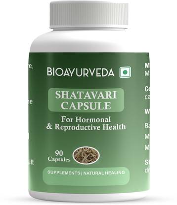 BIOAYURVEDA Shatavari Capsule for Hormonal and Reproductive Health, 90 Capsules