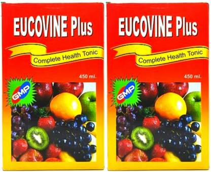 HERBS N DRUGS Cherry Up Vitamin Syrup 450ml & Eucovin Plus Syrup 900ml For Weakness