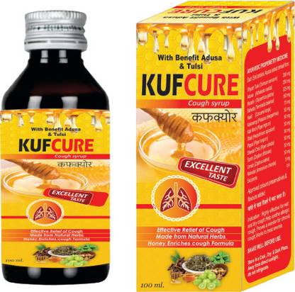 Kadcure Ayurvedic Kufcure cough syrup for wet & dry Cough with tulsi,honey,adusa | 100ml