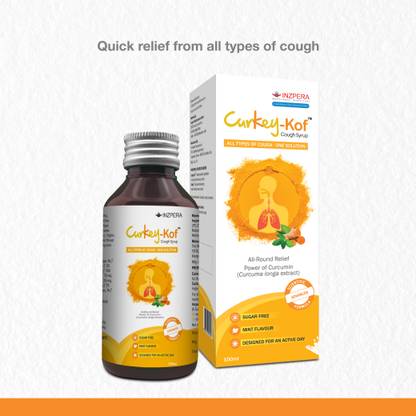 curkey Kof Cough Syrup for Dry and Wet Cough | Non-Drowsy, Sugar Free, Mint Flavour