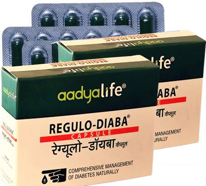Aadya Life Regulo-Diaba Capsules, Comprehensive Management of Diabetes, Herbal Dietary Supplement for NIDDM - Type 2