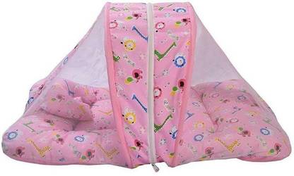 PCT Baby Bedding Set with Protective Mosquito net Pink Standard Crib