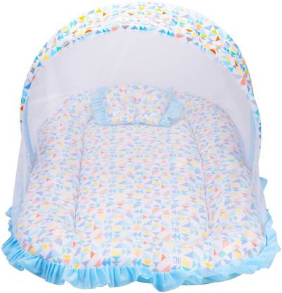 MeeMee Mee Mee Cushioned Baby Mattress , Mosquito net with Zip Closer and Neck Pillow Mattress Set 1 baby crib