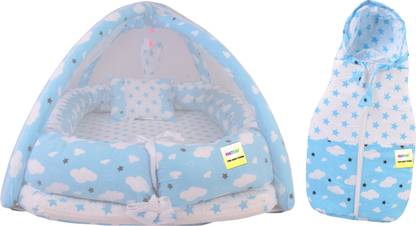 Kwitchy Baby Bedding Combo Luxury Mattress with Net & Sleeping Bag Cum Wrap Swaddle standard Crib
