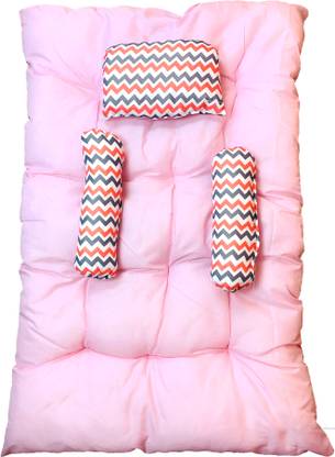Kid's Charm Zigzag Baby's Cotton Sleeping Bed set for Unisex New Born 0-4 Months Old Flat Bed Luxury Crib