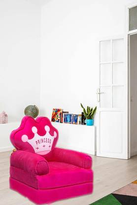kitchDeco Kids Sofa Cum Bed Fold able Sofa Cum Bed 0 to 2 Years princess dark pink