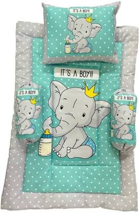 baalnano Elephant Design Printed Baby Bed Set combo full