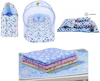Fareto Combo of Baby Mattress with Net | Sleeping Bag | standard crib