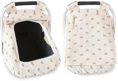 Verilux Sun Shade Cover for Newborn Carry Cot with Mesh Window and Blackout Shade Cover Convertible Crib