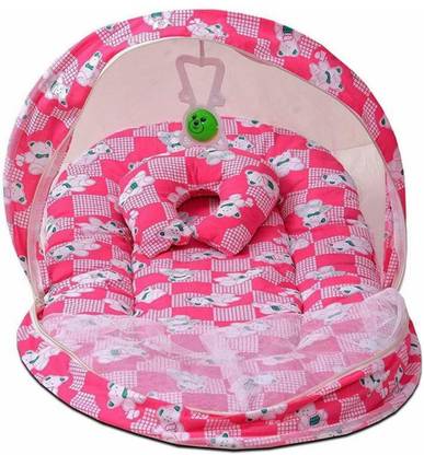 PCT Baby Bedding Set with Protective Mosquito net Pink Standard Crib