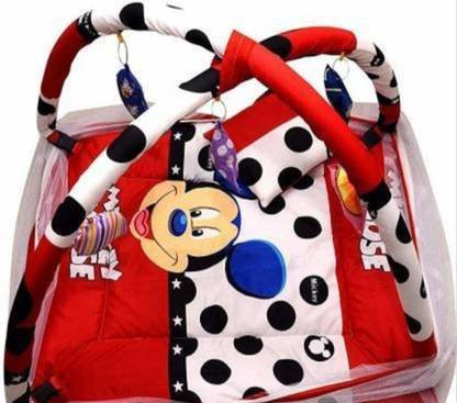 LAL JI CREATIONS Mickey Mouse Red Bedding set Cartoon Printed