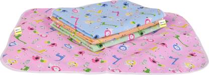 Kwitchy New Born Baby After Bath Oil Massaging/Waterproof Sheet/Cloths Changing/Diaper Changing Sheets Washable and Reusable with One Sided Cotton(0-6 Months)(Size-L 23Inchs, B-18 Inchs)