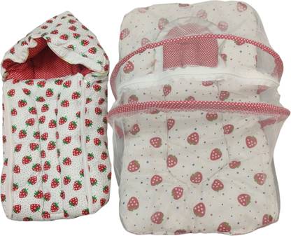 Bajrang Baby Mattress with Mosquito Net & Sleeping Bag Combo Bedding Set bed and mattresses fruit