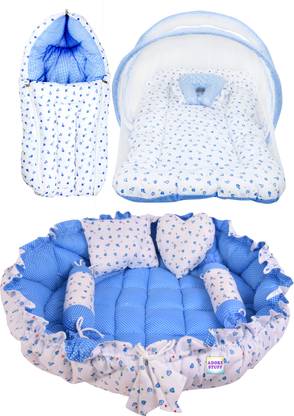 adore stuff blue heart combo nest baby beds mosquito net