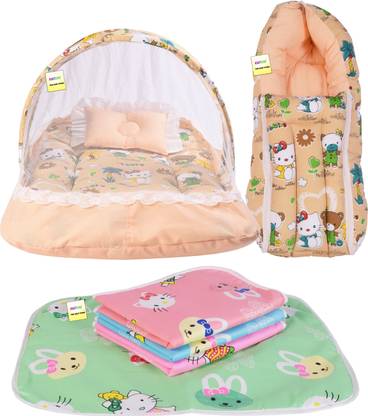 Kwitchy New Born Baby Mosquito Net Bed ,Sleeping Bag And Bed Protector Standard Crib