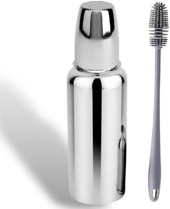 RB Point Eco-Friendly Stainless Steel Feeding Bottle & Cleaning Brush Combo - 240 ml
