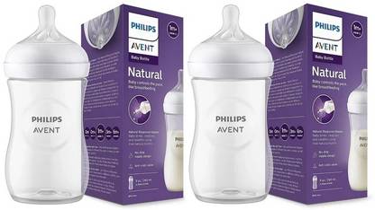 Philips Avent SCY903/01 NATURAL BOTTLE 1M+ BABY FEEDING BOTTLE (Pack of 2) - 260 ml