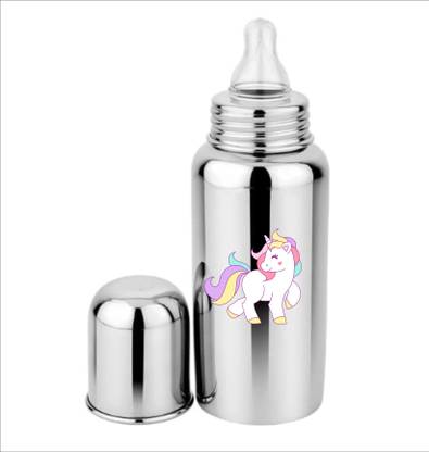 MECDOIT INTERNATIONAL BABY FEEDING STAINLESS STEEL BOTTLE WITH UNICORN - 260 ml