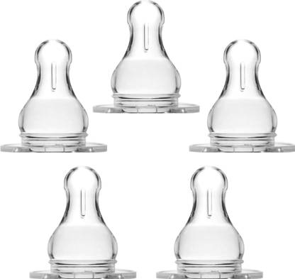 Pappa Standard Anti Colic Silicon Nipples can fix All Baby Feeding Bottles (Pack of 5) Medium Flow Nipple
