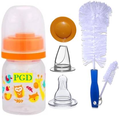 PGD newborns feed little bottle | Sipper, Brush set, strong lightweight transparent - 75 ml