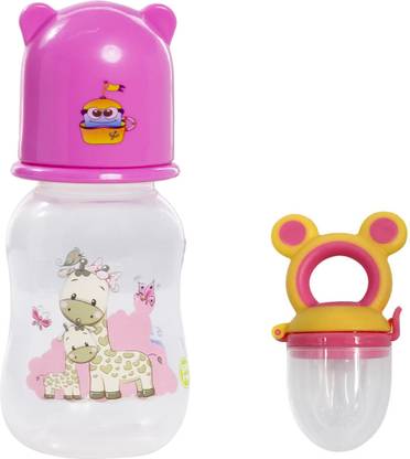 TINNY TOTS Baby Sipper Feeding Bottle Liquids Juice Milk Feeder & Baby Fruit Nibbler - 125 ml